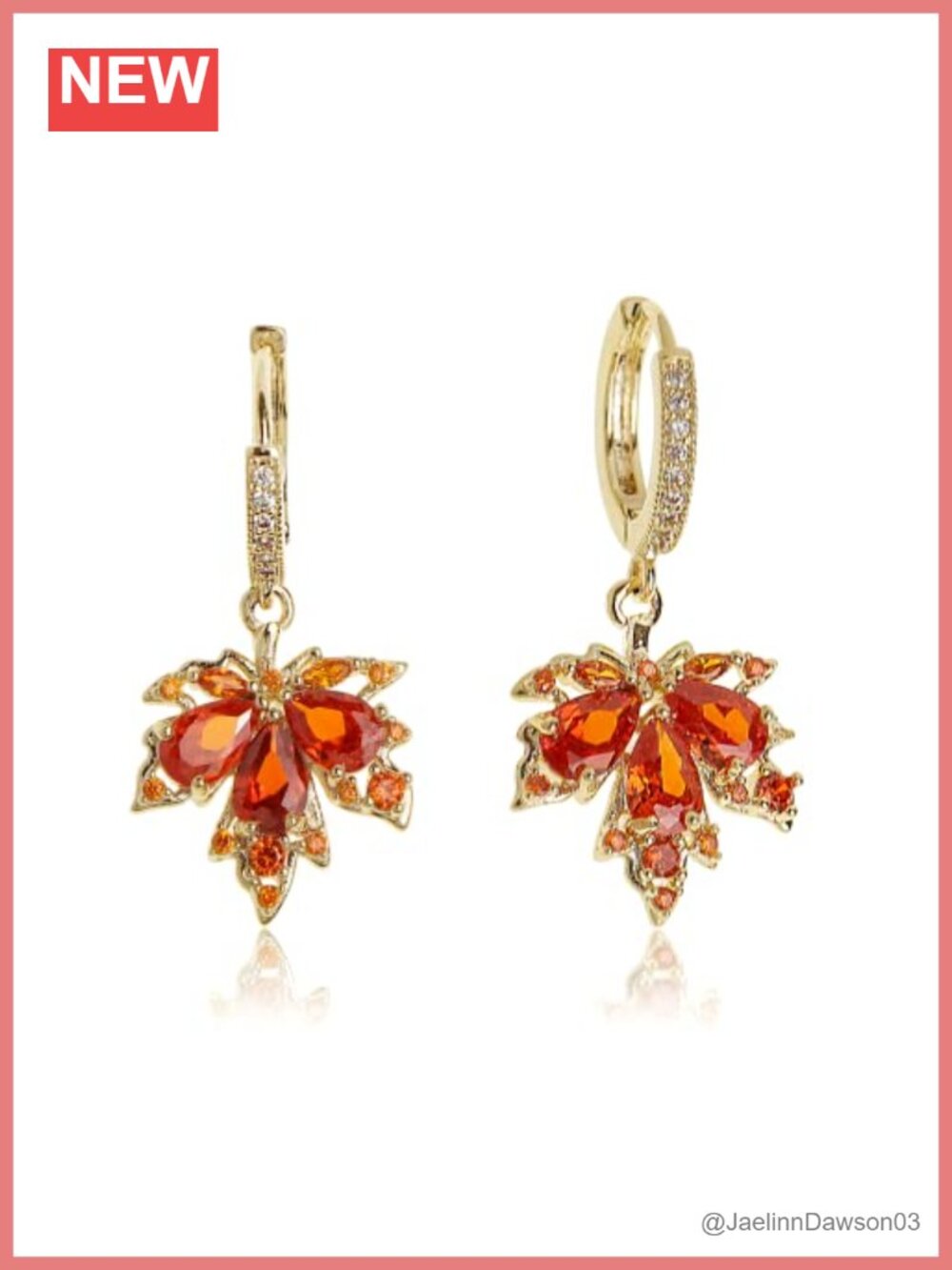 Dainty Rhinestone CZ Hoop Dangle Earrings, 14k Gold Plated, Hypoallergenic